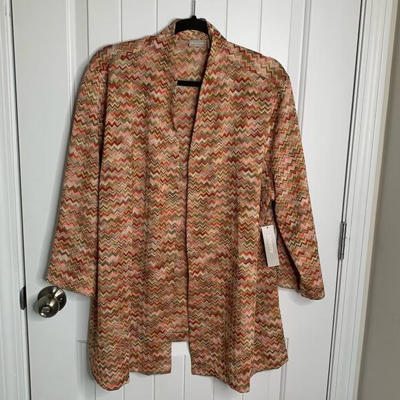 Chico’s‎ travelers chevron knit open front sweater cardigan size 20 - Picture 1 of 7